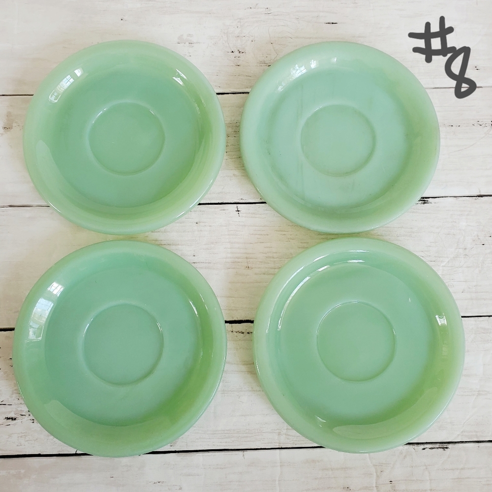 Fire king jadeite heavy restaurant ware 6" saucer oven ware